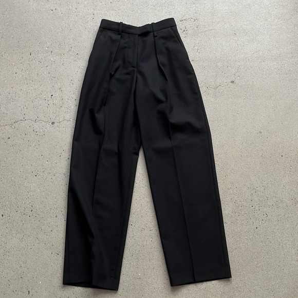 NWOT ARKET Hopsack Wool Trousers in Black - Picture 6 of 9
